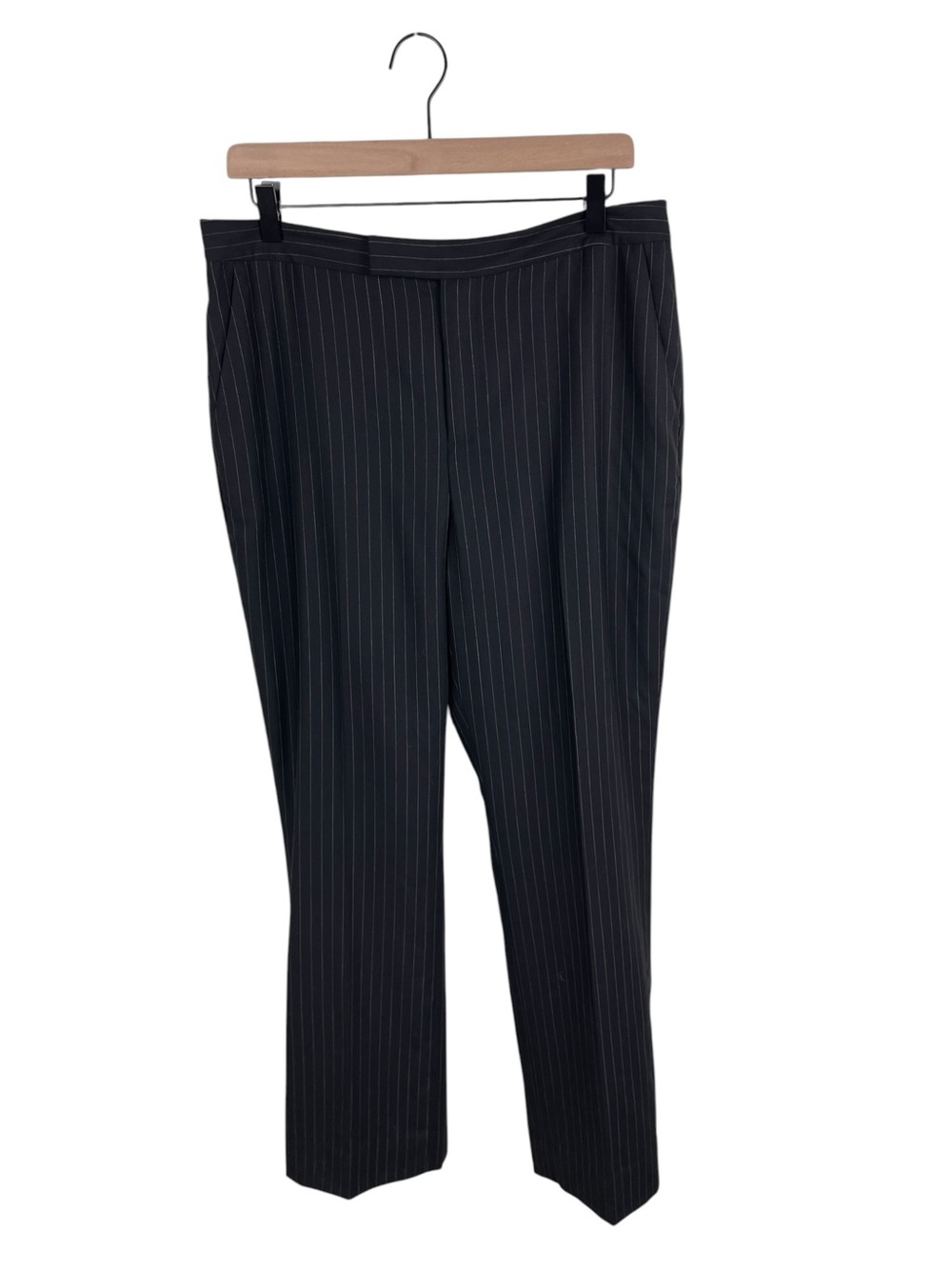 Lauren Ralph Lauren Women's Wool Pinstripe Suit Trouser Pants Size 10 Navy Blue